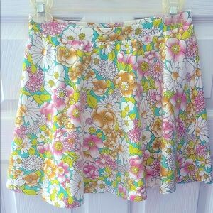 Bright Floral Skater Skirt